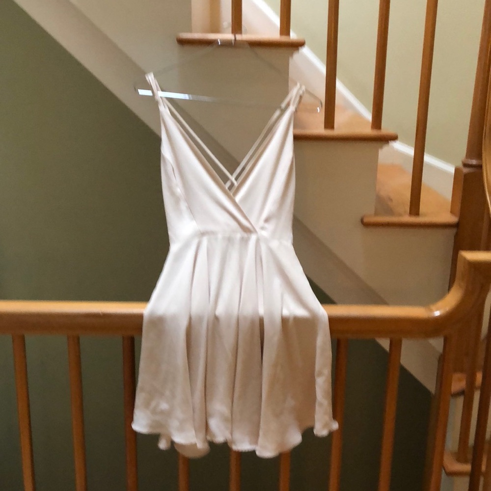 Beige silky dress